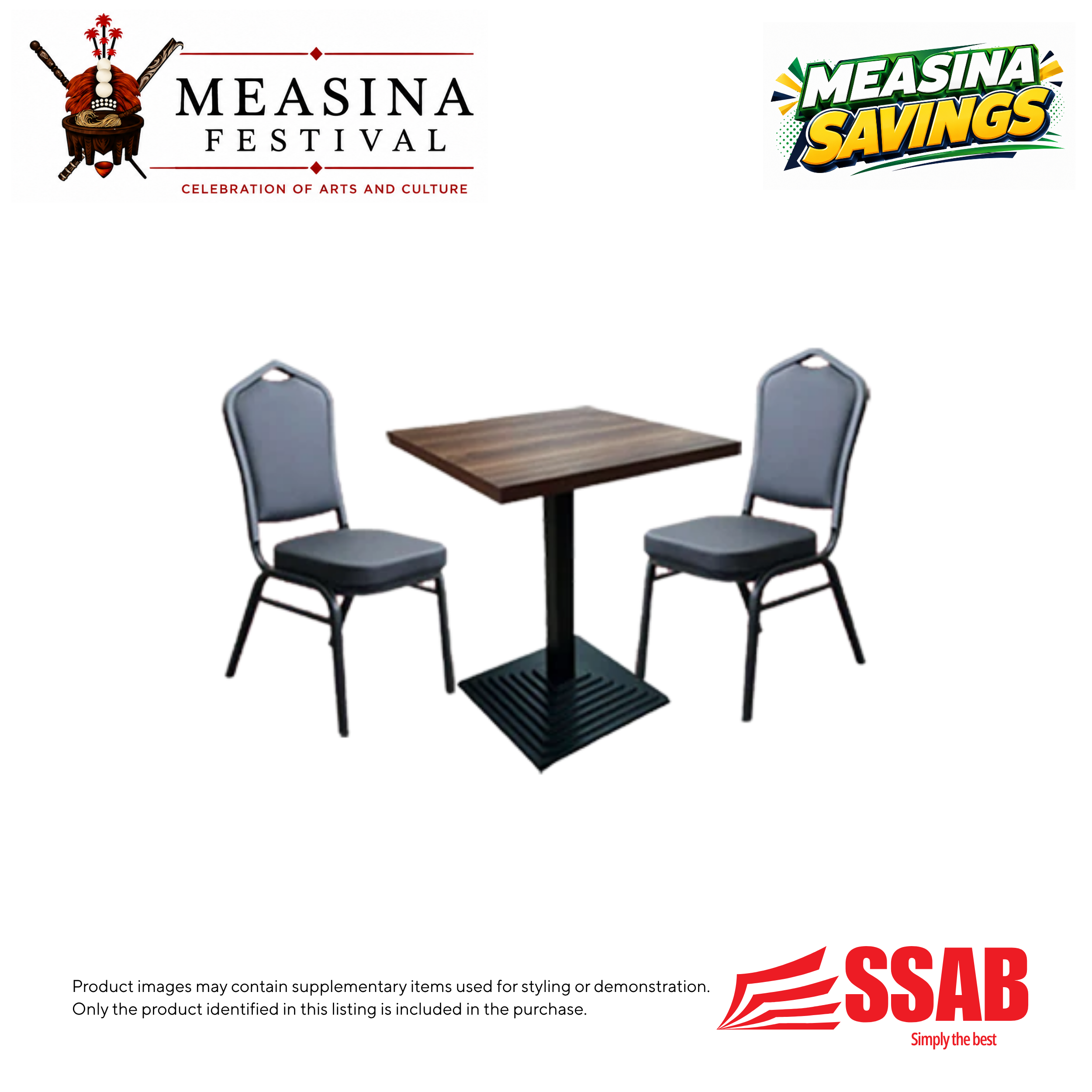 1X Restaurant Brown Table/2X Resturant Chairs
