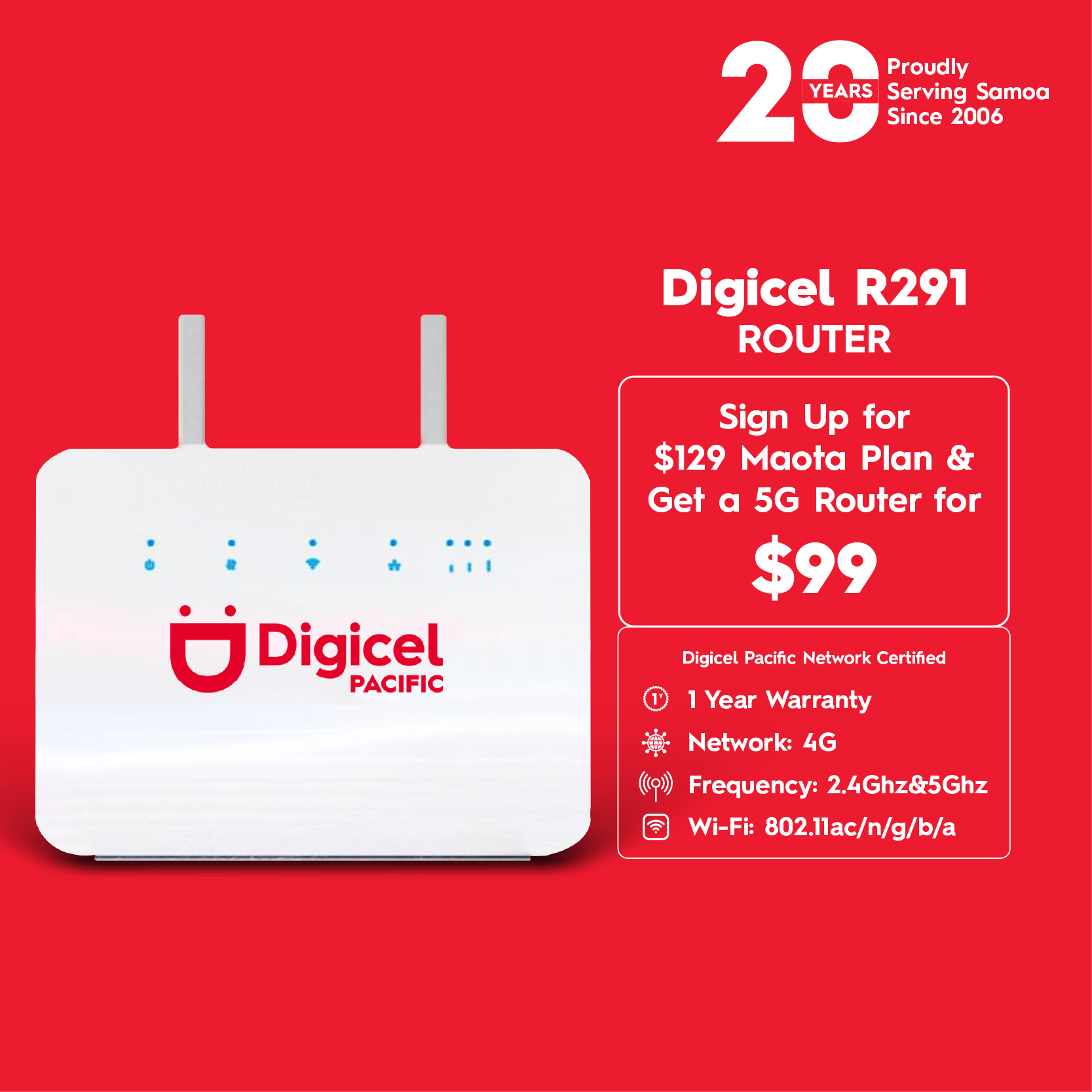 Digicel R291 ROUTER - Pickup from Digicel Samoa