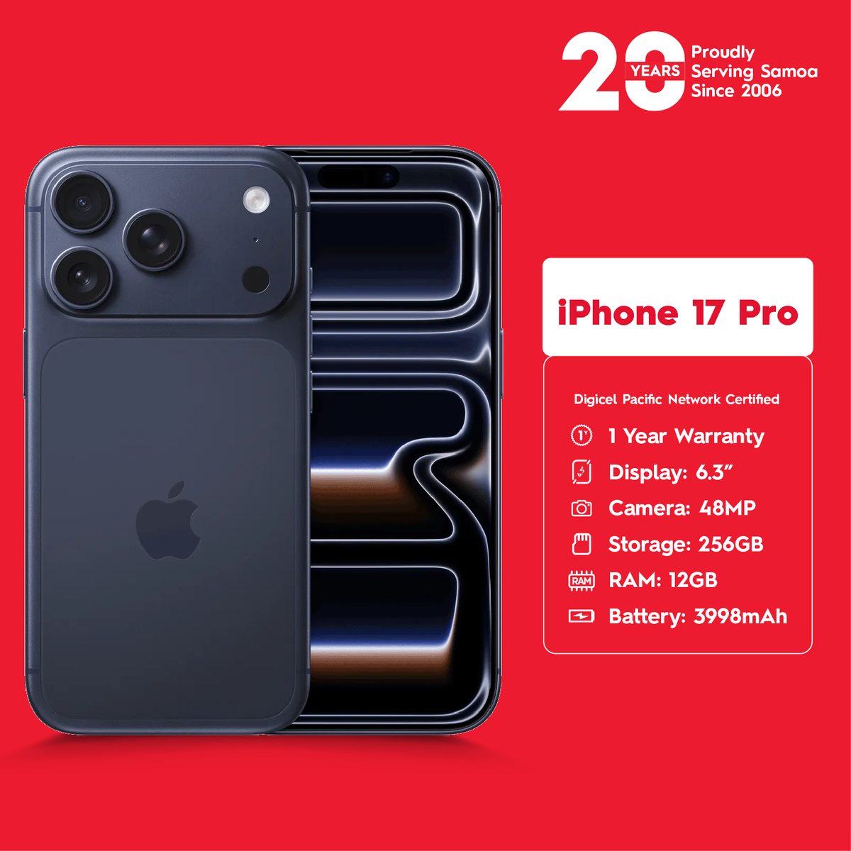 iPhone 17 Pro - Pickup from Digicel Samoa