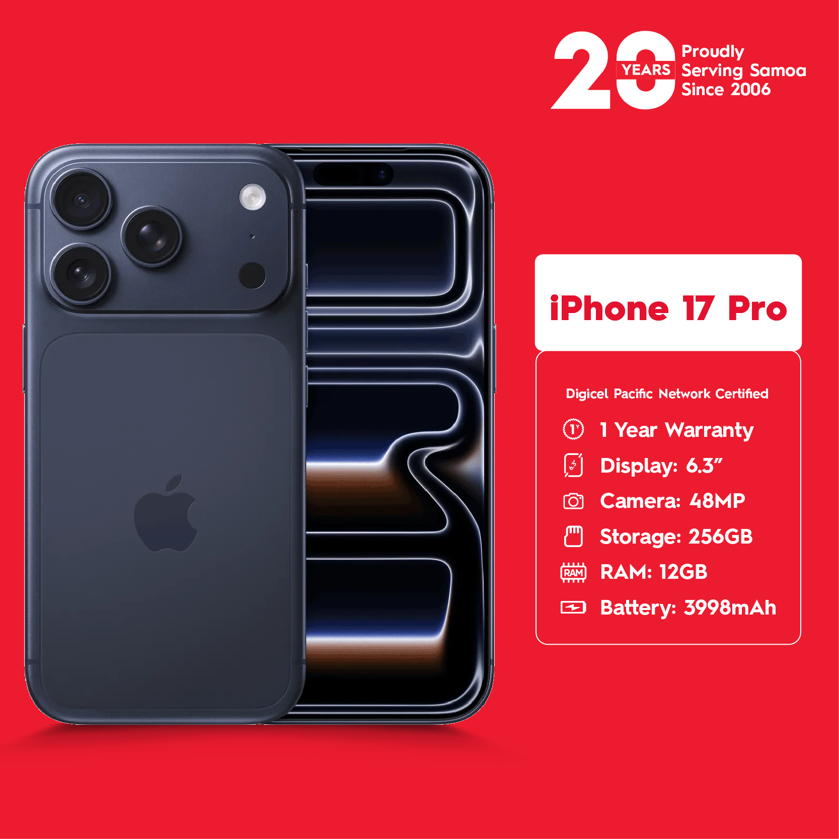 iPhone 17 Pro - Pickup from Digicel Samoa