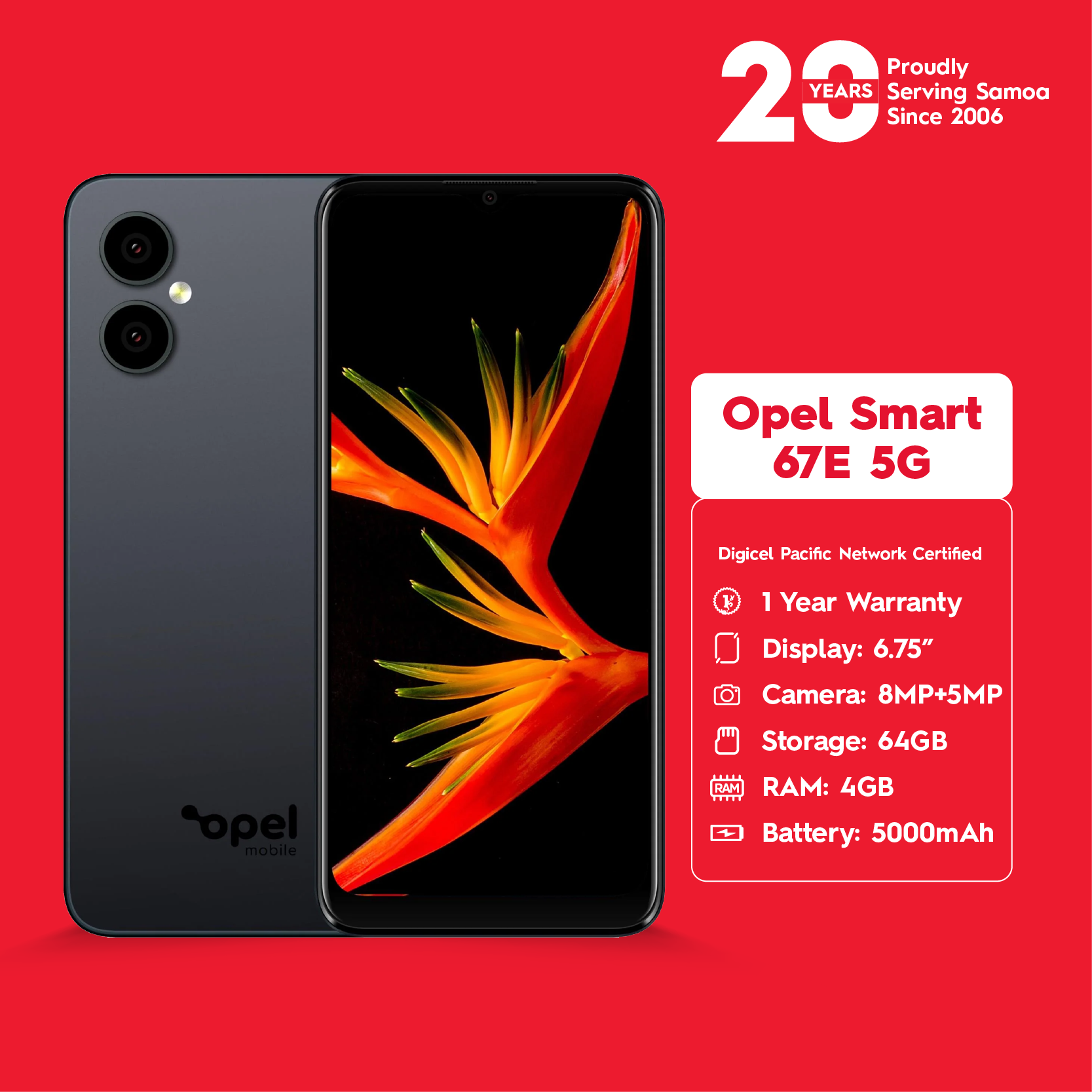 Opel Smart 67E 5G - Pickup from Digicel Samoa