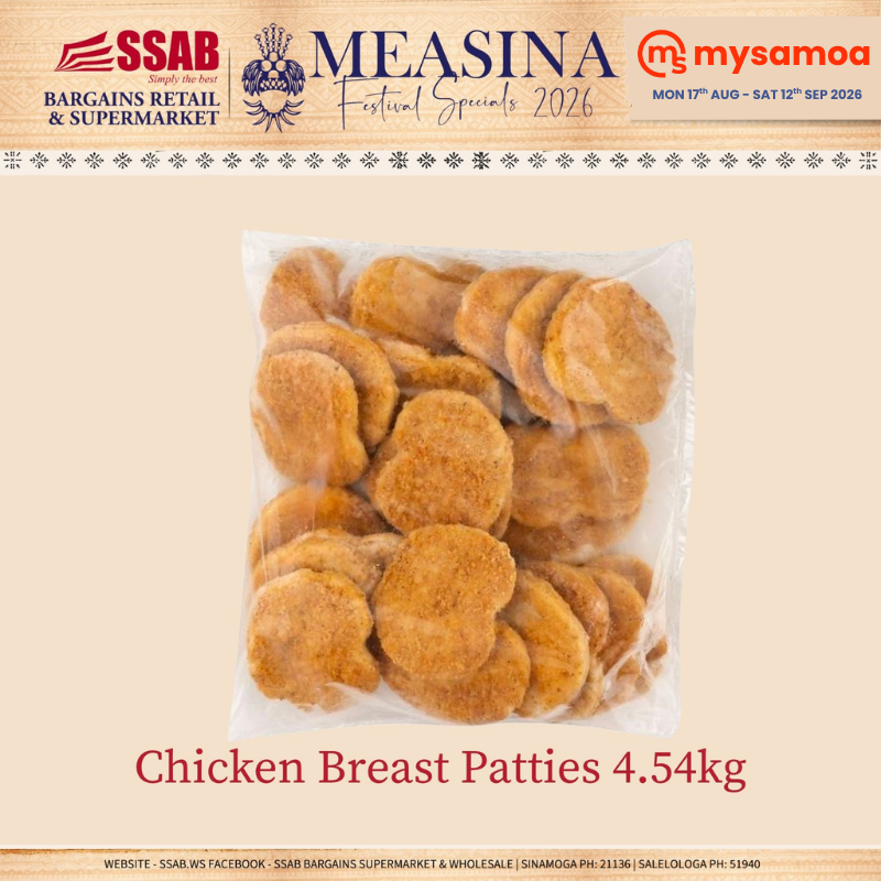 Chicken Breast Patties 4.54kg