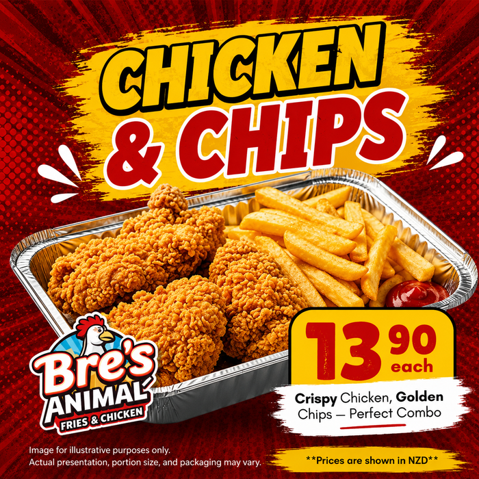 Chicken & Chips COMBO (Vailima or Vaitele)