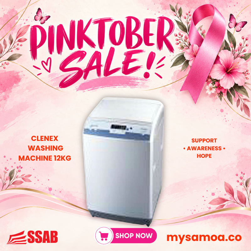 Cleanex Washing Machine 12Kg - Pickup from SSAB Megastore Atinae Street Togafu'afu'a