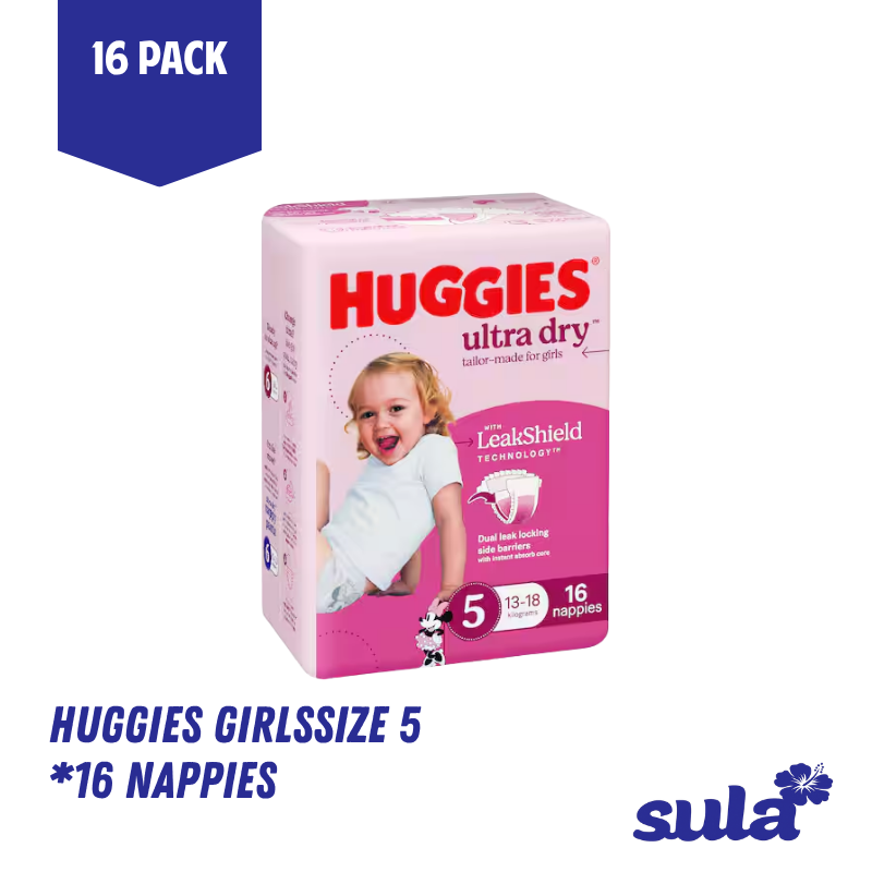 Huggies Girlssize 5*16 Nappies - Pickup from Sula's Supermarket & Bakery