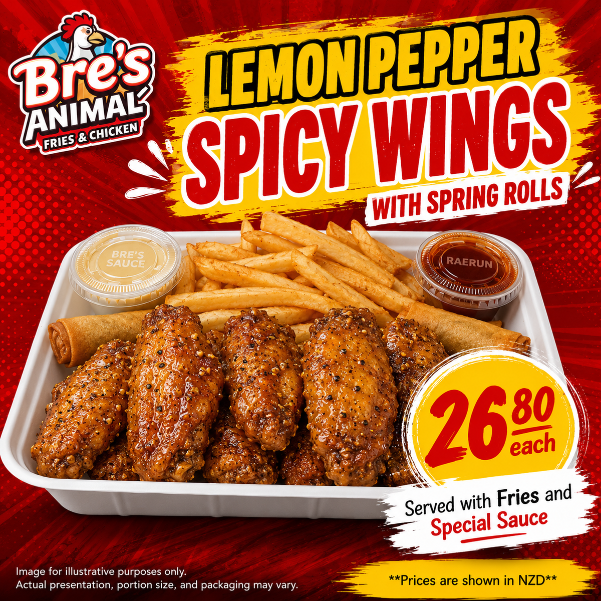 Lemon Pepper Spicy Wings (Vailima or Vaitele)