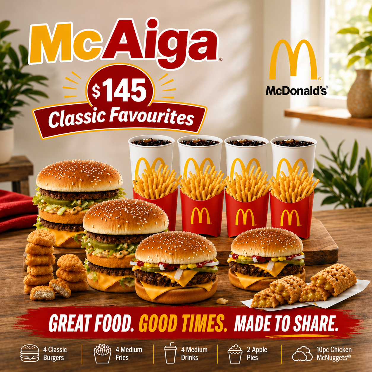 McAiga Meal (Classic Favourites) "PICK UP FROM MCDONALD'S, APIA"