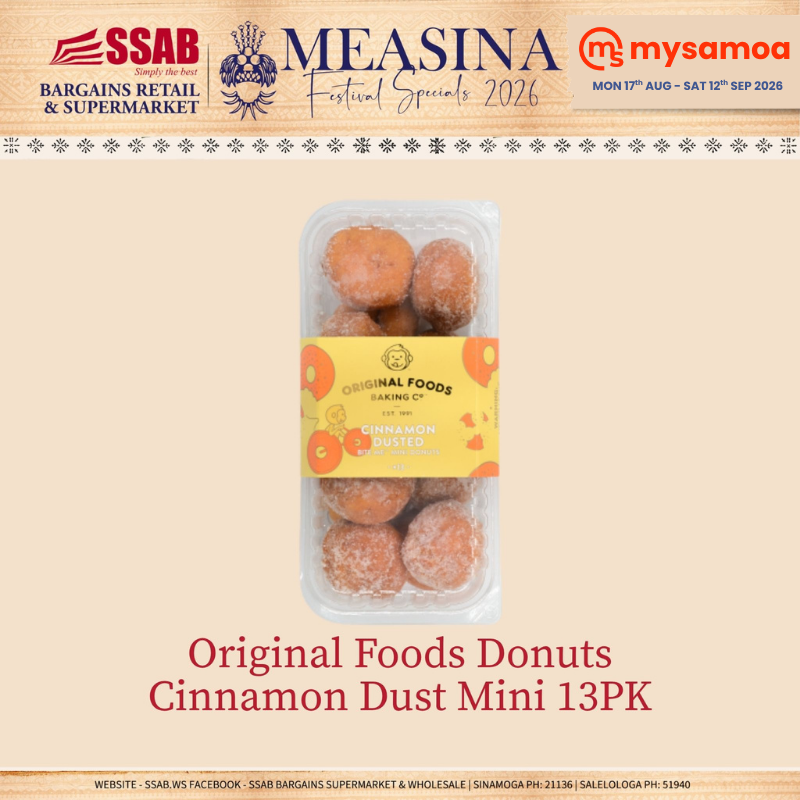 Original Foods Donuts Cinnamon Dust Mini 13PK
