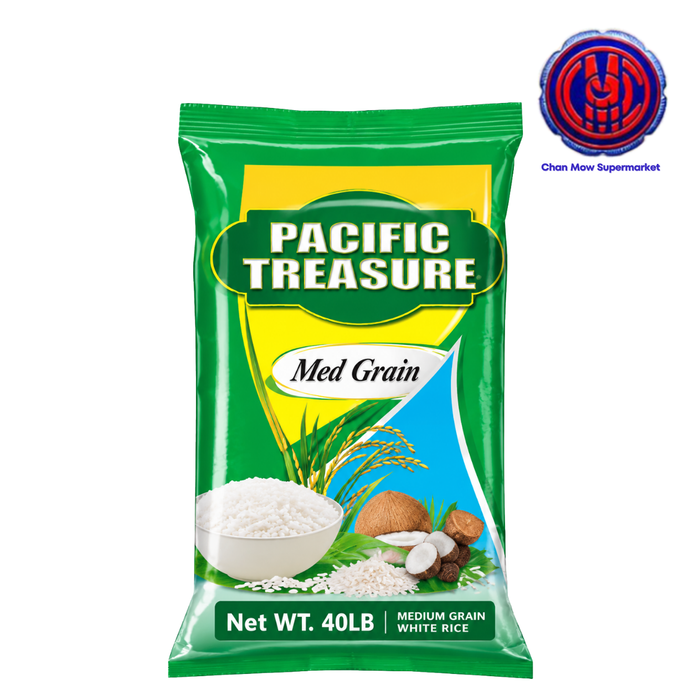 Pacific Treasure Medium Grain Rice 40Lb Bag