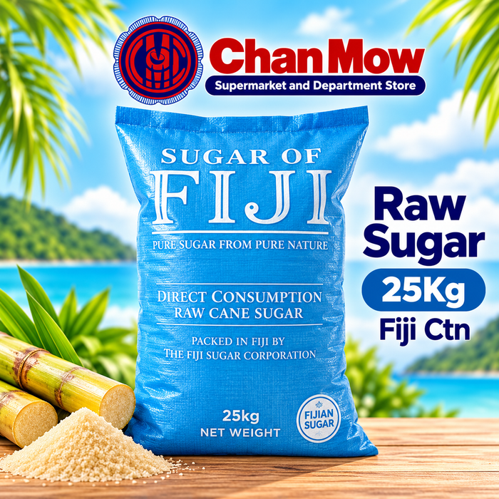 Raw Sugar 25Kg Fiji Ctn
