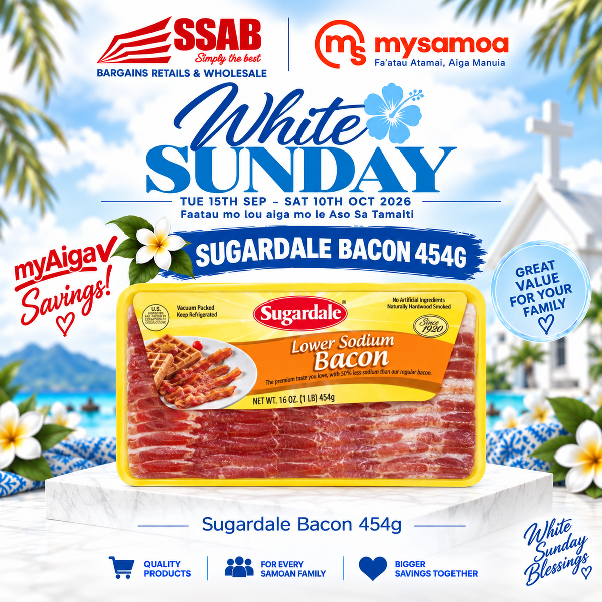 Sugardale Bacon 454g - Pickup from SSAB BARGAINS SUPERMARKETS & WHOLESALE