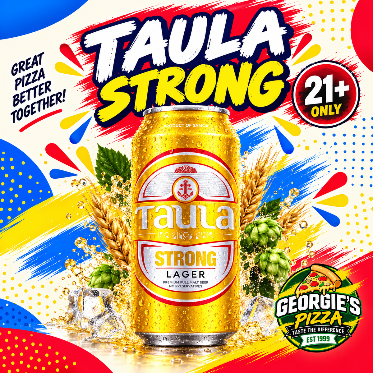 Taula Strong Can 440mls (21+ Only) – Pickup from Georgies Pizza – Taufusi, Upolu