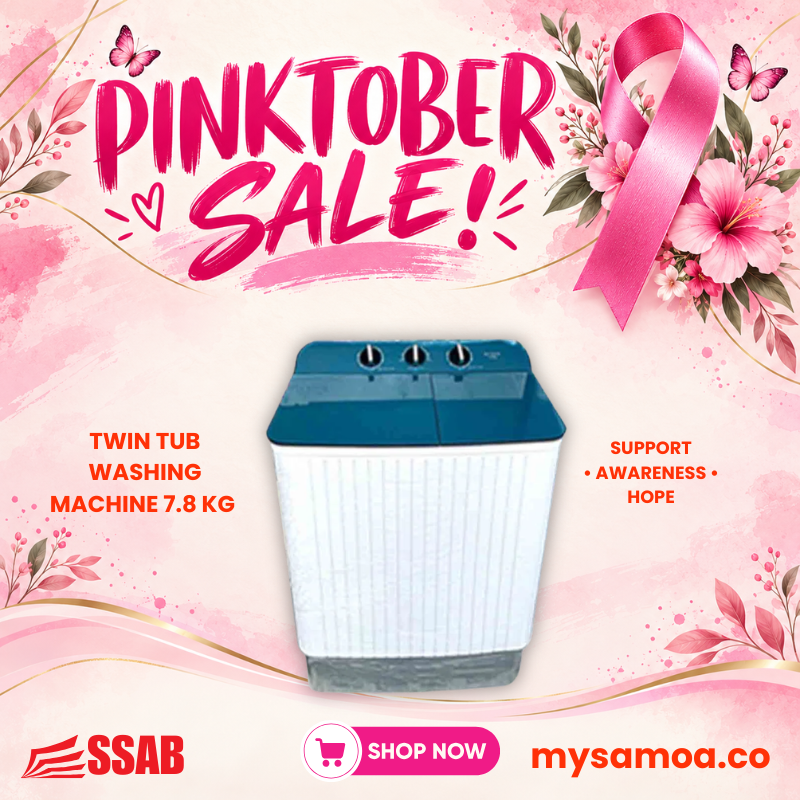 Twin Tub Washing Machine 7.8 Kg - Pickup from SSAB Megastore Atinae Street Togafu'afu'a