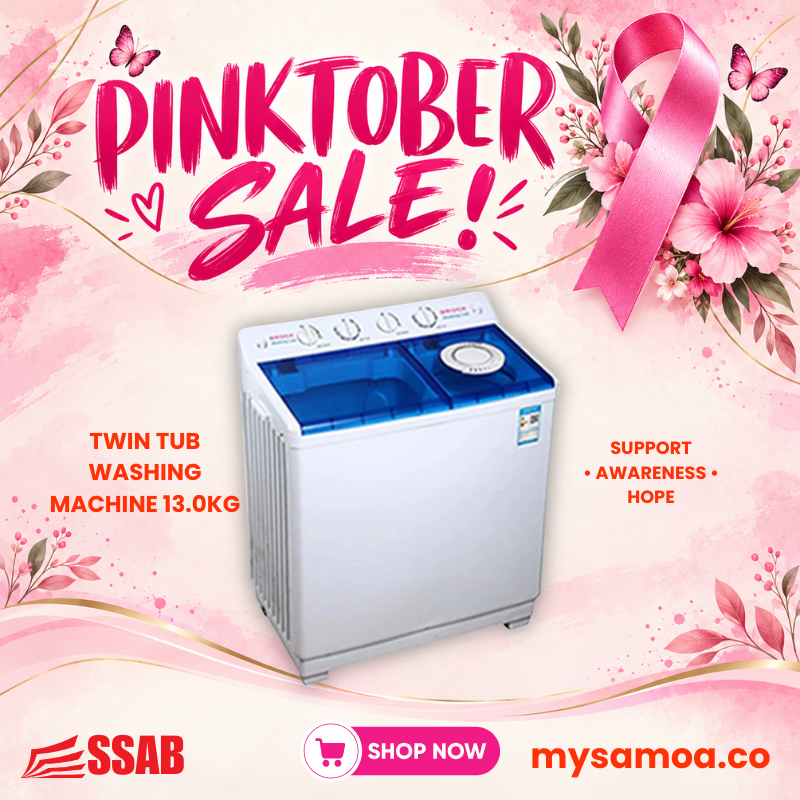 Twin Tub Washing Machine 13.0Kg - Pickup from SSAB Megastore Atinae Street Togafu'afu'a