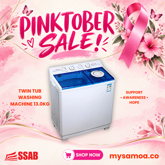 Twin Tub Washing Machine 13.0Kg - Pickup from SSAB Megastore Atinae Street Togafu'afu'a