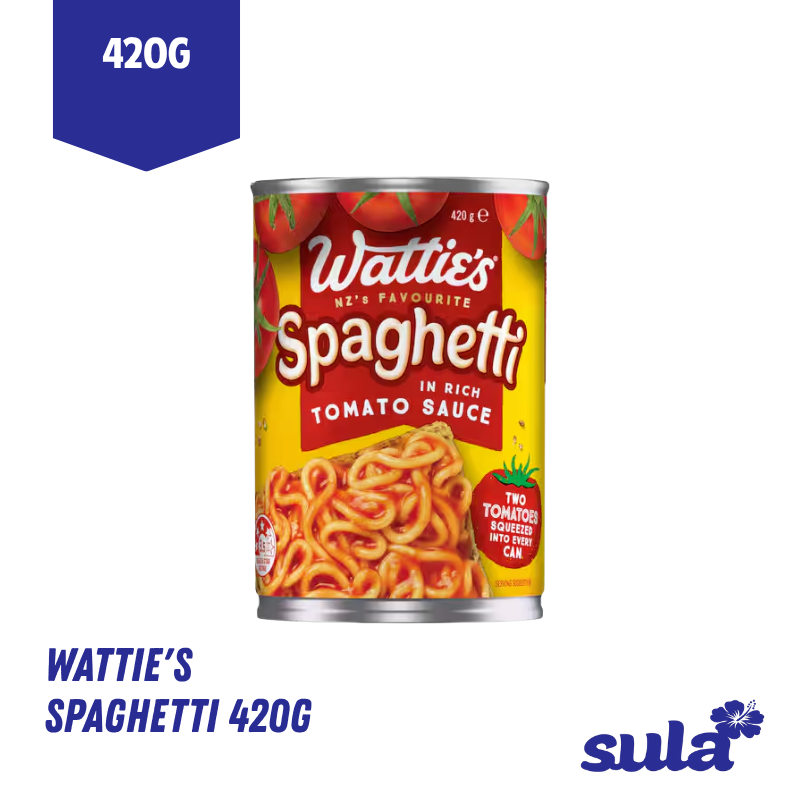 Wattie'S Spaghetti 420G - Pickup from Sula's Supermarket & Bakery – Moata'a