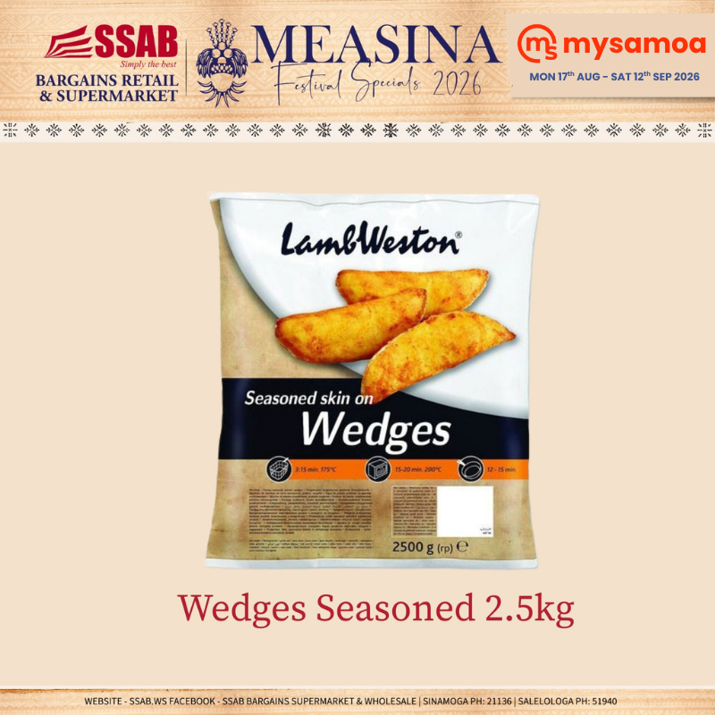 Wedges Seasoned 2.5kg