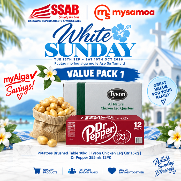 White sunday value pack 1 - Pickup from SSAB BARGAINS SUPERMARKETS & WHOLESALE