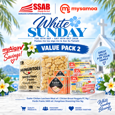 White sunday value pack 2 - Pickup from SSAB BARGAINS SUPERMARKETS & WHOLESALE