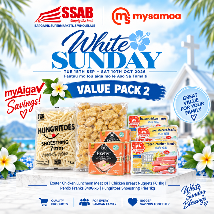 White sunday value pack 2 - Pickup from SSAB BARGAINS SUPERMARKETS & WHOLESALE