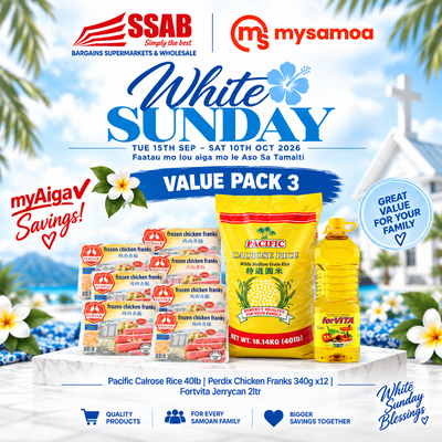 White sunday value pack 3 - Pickup from SSAB BARGAINS SUPERMARKETS & WHOLESALE