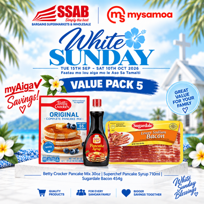 White sunday value pack 5 - Pickup from SSAB BARGAINS SUPERMARKETS & WHOLESALE
