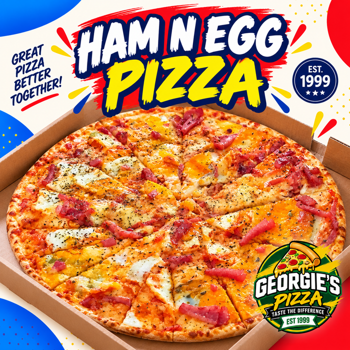 Georgie's Famous Ham and Egg Pizza – Pickup from Georgies Pizza – Taufusi, Upolu