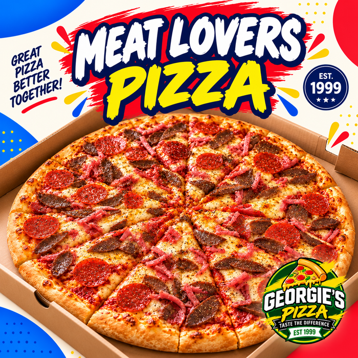 Meat Lovers Pizza – Pickup from Georgies Pizza – Taufusi, Upolu