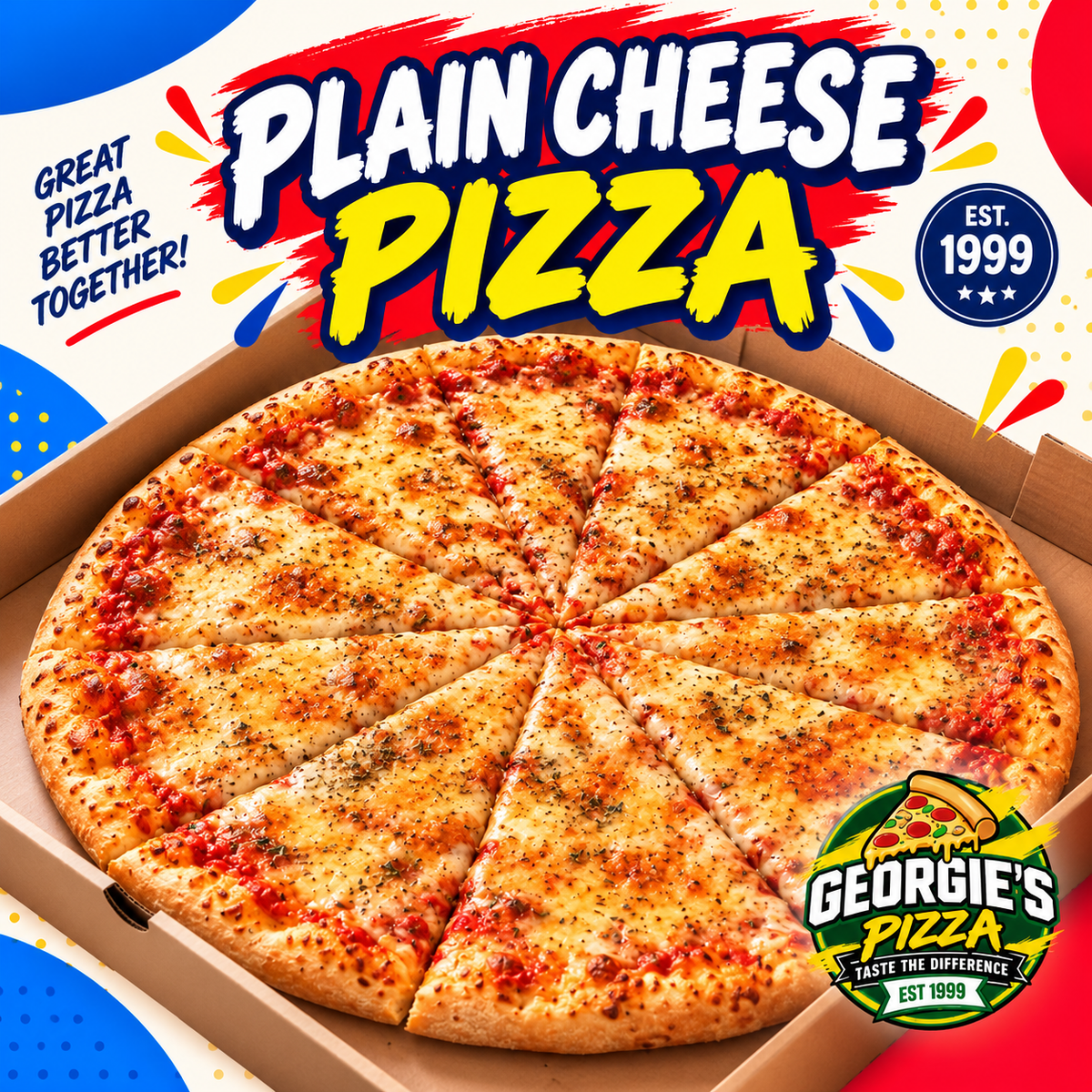 Plain Cheese Pizza – Pickup from Georgies Pizza – Taufusi, Upolu